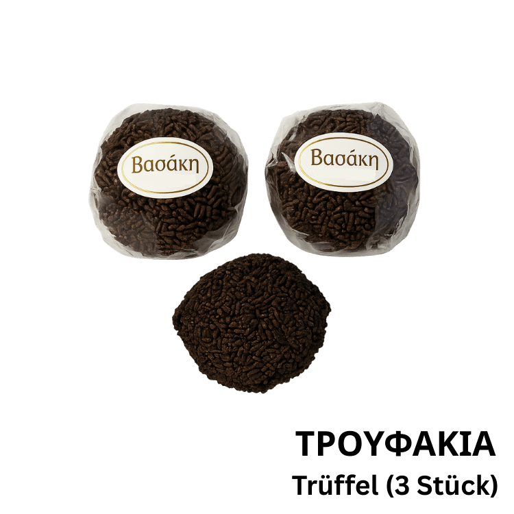 Trüffel Köstlichkeit (Kerasma) Vasaki (3 Stück) von Vasaki bei Araxxon - Hochwertiges griechisches Produkt. Trüffel Köstlichkeit (Kerasma) Vasaki (3 Stück) από Vasaki στο Araxxon - Αυθεντικό ελληνικό προϊόν.