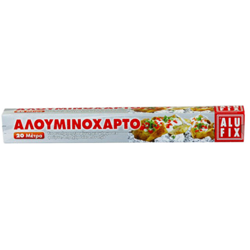 Alufix (Alouminocharto) Aluminiumfolie (20mx29cm) von Alufix bei Araxxon - Hochwertiges griechisches Produkt. Alufix (Alouminocharto) Aluminiumfolie (20mx29cm) από Alufix στο Araxxon - Αυθεντικό ελληνικό προϊόν.