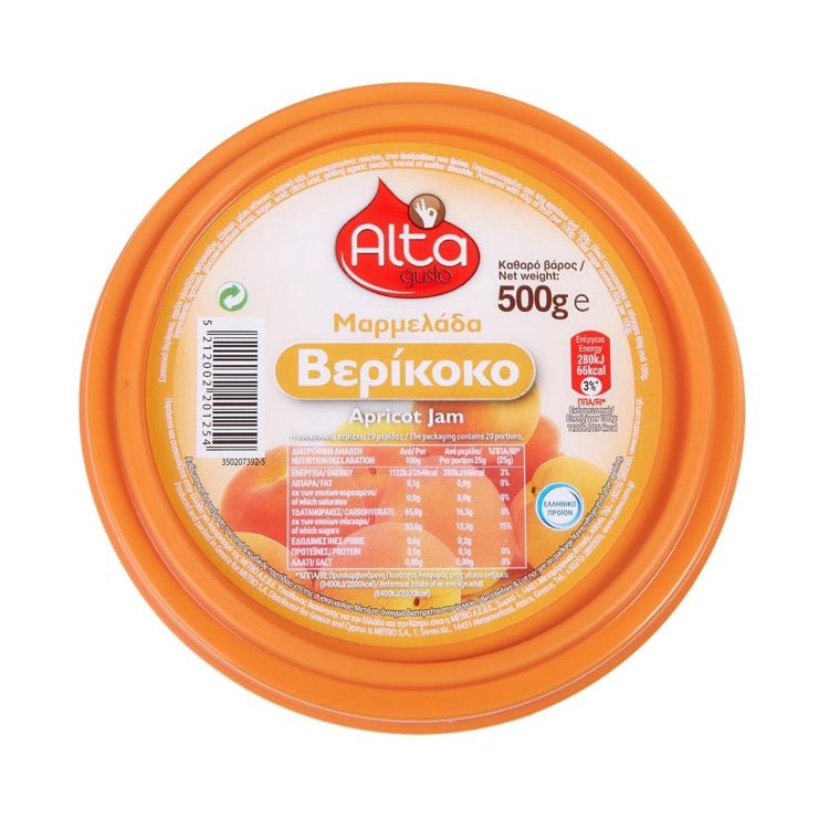 Aprikosenmarmelade Dose (500g) Alta Gusto von Alta Gusto bei Araxxon - Hochwertiges griechisches Produkt. Aprikosenmarmelade Dose (500g) Alta Gusto από Alta Gusto στο Araxxon - Αυθεντικό ελληνικό προϊόν.