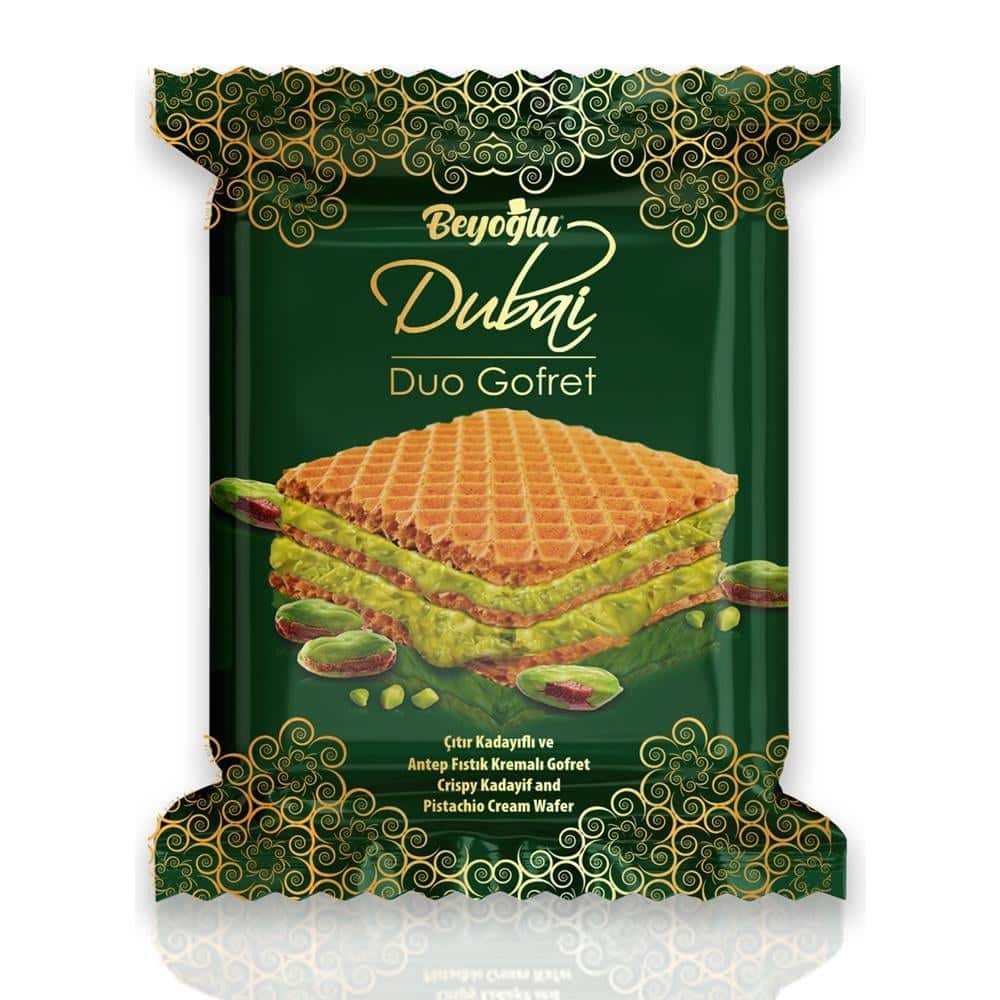 Beyoglu Dubai Schokolade Duo Wafer (36g) von Beyoglu bei Araxxon - Hochwertiges griechisches Produkt. Beyoglu Dubai Schokolade Duo Wafer (36g) από Beyoglu στο Araxxon - Αυθεντικό ελληνικό προϊόν.