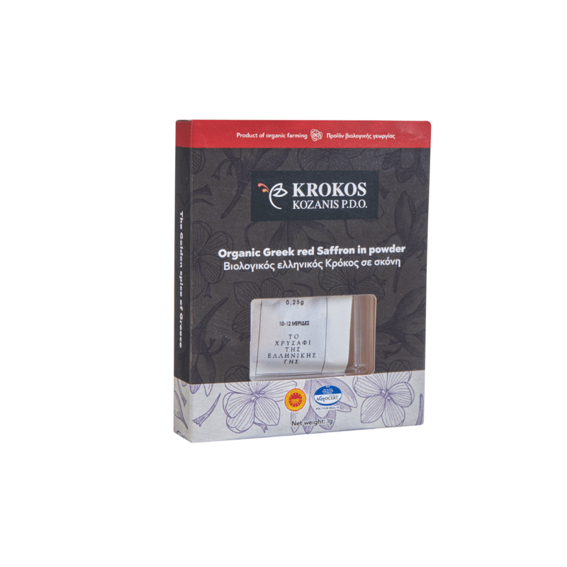 BIO Kozani Safran in Pulver (Safran rot) (4x0,25g) Krokos von Krokos bei Araxxon - Hochwertiges griechisches Produkt. BIO Kozani Safran in Pulver (Safran rot) (4x0,25g) Krokos από Krokos στο Araxxon - Αυθεντικό ελληνικό προϊόν.