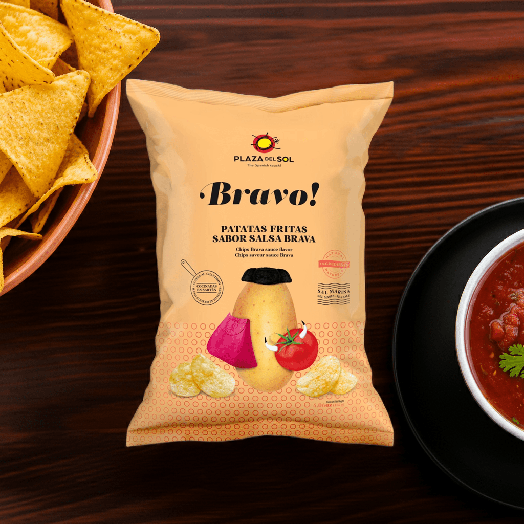 Bravo (Brava-Sauce Rezept) Chips (115g) Plaza del Sol von Plaza del Sol bei Araxxon - Hochwertiges griechisches Produkt. Bravo (Brava-Sauce Rezept) Chips (115g) Plaza del Sol από Plaza del Sol στο Araxxon - Αυθεντικό ελληνικό προϊόν.