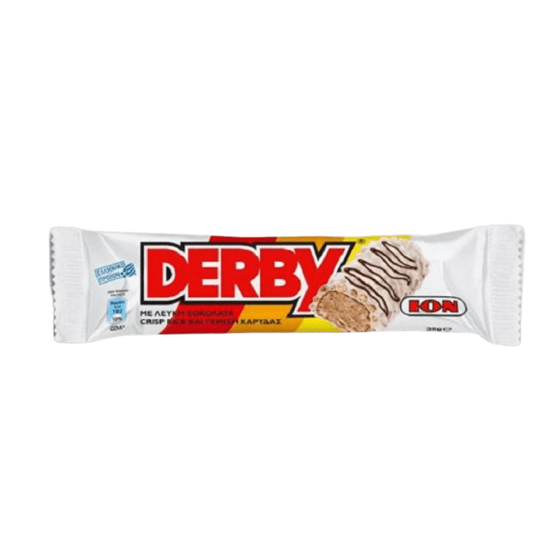 Derby Weiße Schokolade (38g) ION von ION bei Araxxon - Hochwertiges griechisches Produkt. Derby Weiße Schokolade (38g) ION από ION στο Araxxon - Αυθεντικό ελληνικό προϊόν.