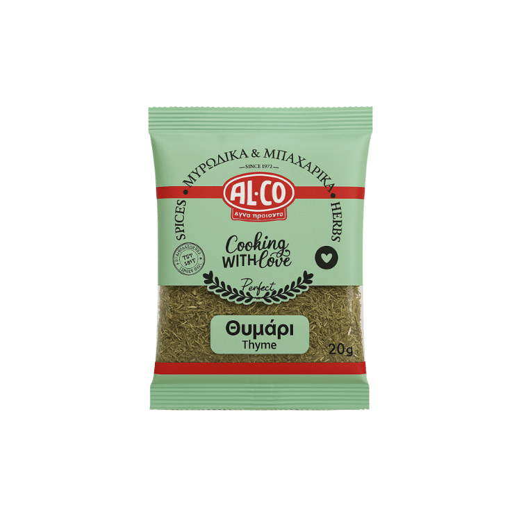Getrockneter Thymian (20g) Alco von Alco bei Araxxon - Hochwertiges griechisches Produkt. Getrockneter Thymian (20g) Alco από Alco στο Araxxon - Αυθεντικό ελληνικό προϊόν.