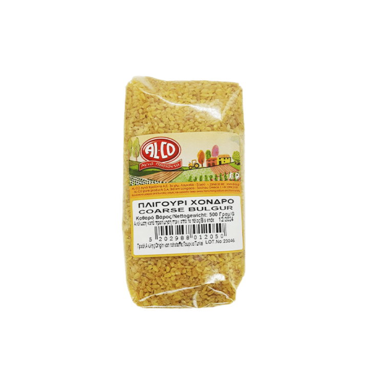 Grobkörniger Bulgur (500g) Alco von Alco bei Araxxon - Hochwertiges griechisches Produkt. Grobkörniger Bulgur (500g) Alco από Alco στο Araxxon - Αυθεντικό ελληνικό προϊόν.