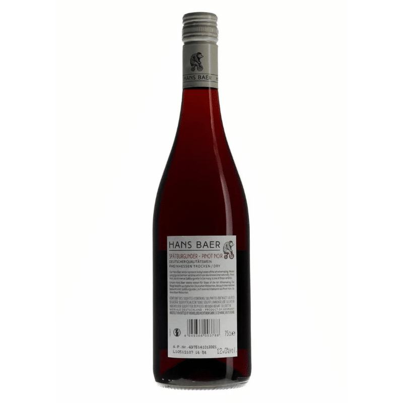 HANS BAER Pinot Noir Rotwein (750ml) von Hans Baer bei Araxxon  - Hochwertiges griechisches Produkt.   HANS BAER Pinot Noir Rotwein (750ml) από Hans Baer στο Araxxon  - Αυθεντικό ελληνικό προϊόν.