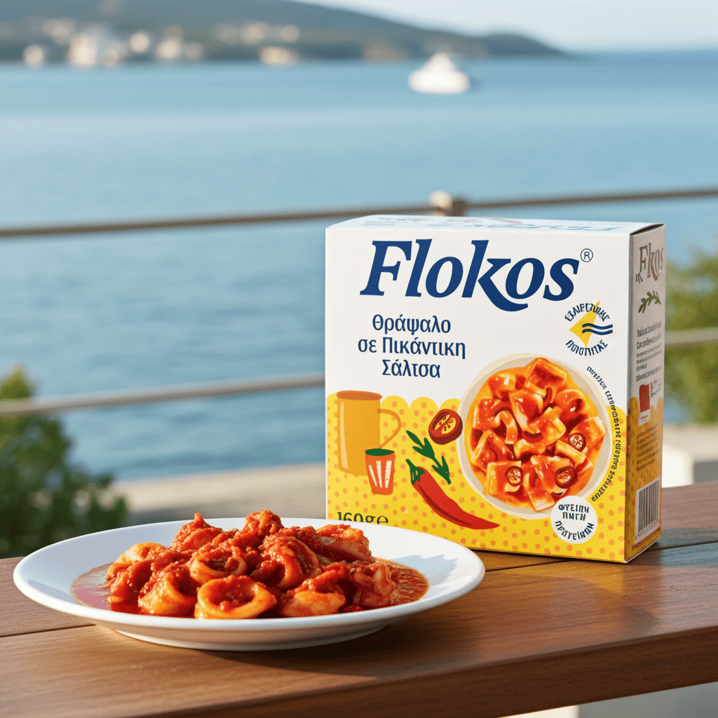 Kalamaris in pikante Soße (160g) Flokos - Araxxon