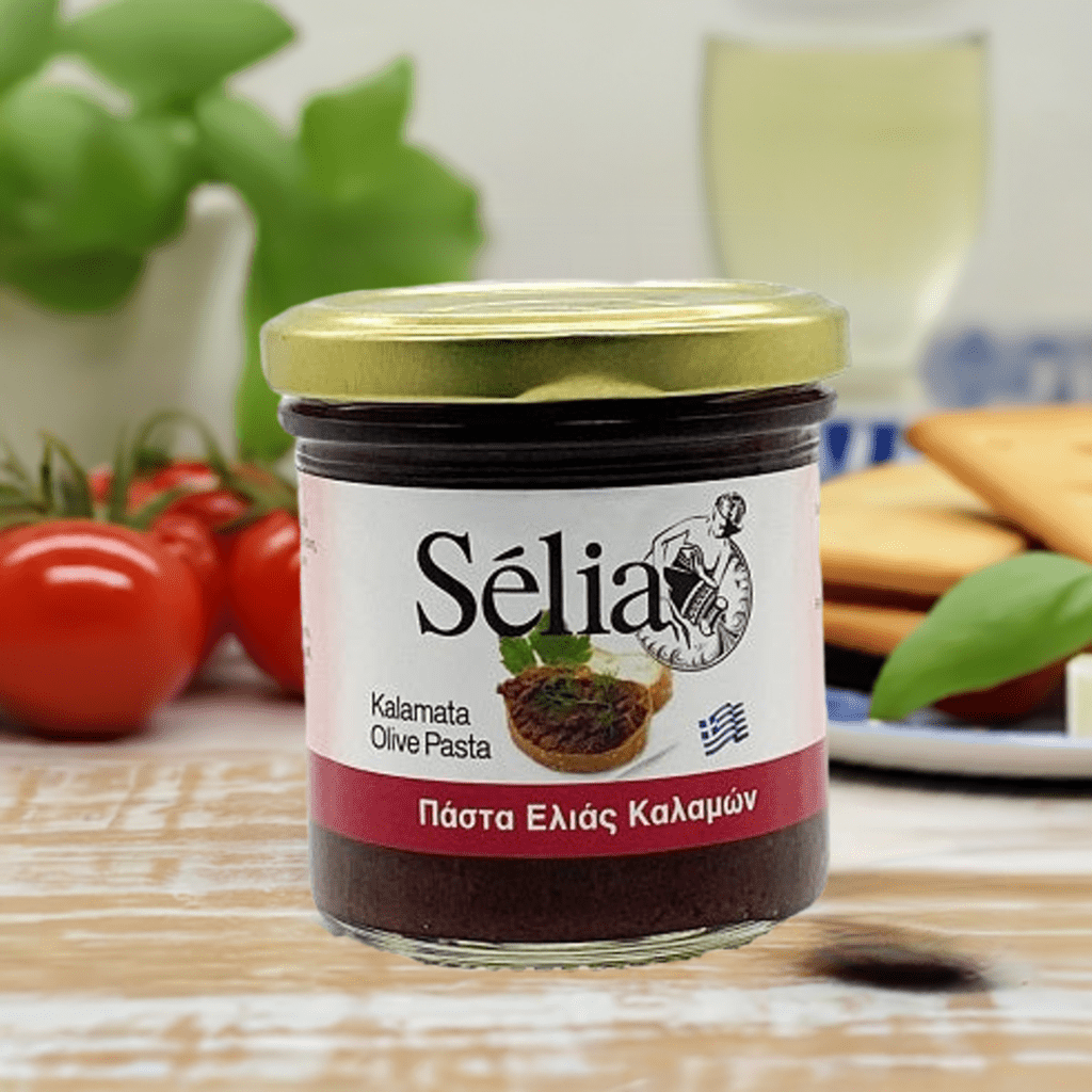 Kalamata Olivenpasta (135g) Sélia von Siouras bei Araxxon - Hochwertiges griechisches Produkt. Kalamata Olivenpasta (135g) Sélia από Siouras στο Araxxon - Αυθεντικό ελληνικό προϊόν.