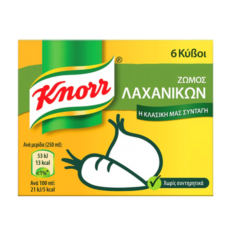 Knorr Kyvos 3 lit. Lachanikon (Gemüse) (60g) von Knorr bei Araxxon - Hochwertiges griechisches Produkt. Knorr Kyvos 3 lit. Lachanikon (Gemüse) (60g) από Knorr στο Araxxon - Αυθεντικό ελληνικό προϊόν.