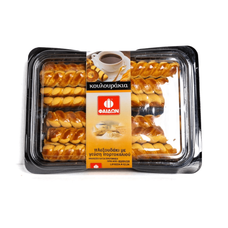 Koulourakia (Zopfkekse) mit Orange (350g) Fedon von Fedon bei Araxxon - Hochwertiges griechisches Produkt. Koulourakia (Zopfkekse) mit Orange (350g) Fedon από Fedon στο Araxxon - Αυθεντικό ελληνικό προϊόν.