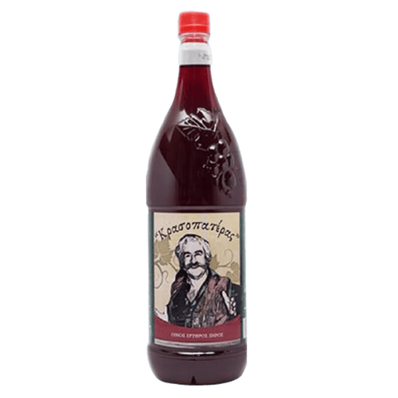 Krasopateras Rotwein trocken (1,5l) von Krasopateras bei Araxxon - Hochwertiges griechisches Produkt. Krasopateras Rotwein trocken (1,5l) από Krasopateras στο Araxxon - Αυθεντικό ελληνικό προϊόν.