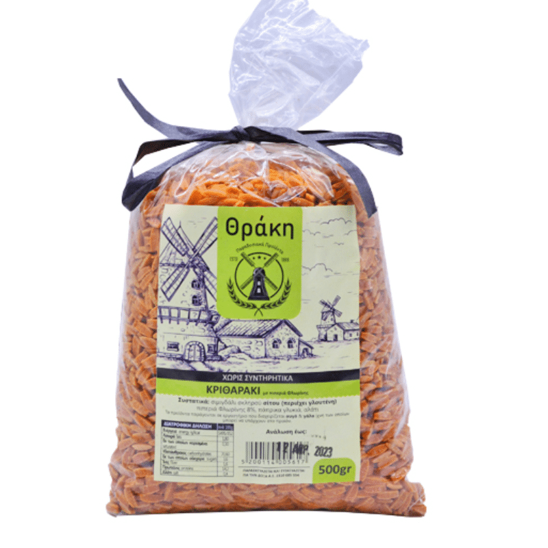 Kritharaki mit Florinis Paprika (500g) Thraki von Thraki bei Araxxon  - Hochwertiges griechisches Produkt.   Kritharaki mit Florinis Paprika (500g) Thraki από Thraki στο Araxxon  - Αυθεντικό ελληνικό προϊόν.