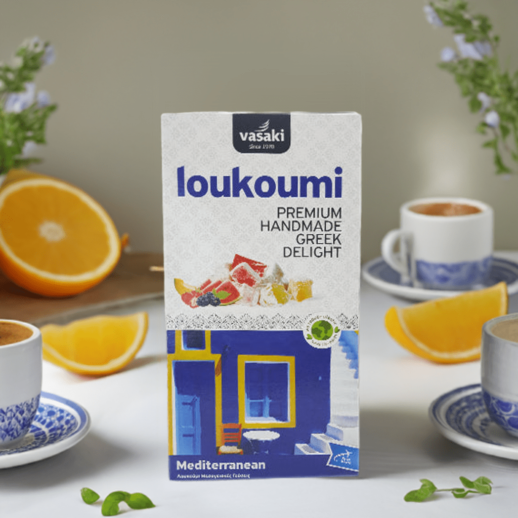Loukoumi Mediterraner Geschmack (250g) Vasaki von Vasaki bei Araxxon - Hochwertiges griechisches Produkt. Loukoumi Mediterraner Geschmack (250g) Vasaki από Vasaki στο Araxxon - Αυθεντικό ελληνικό προϊόν.