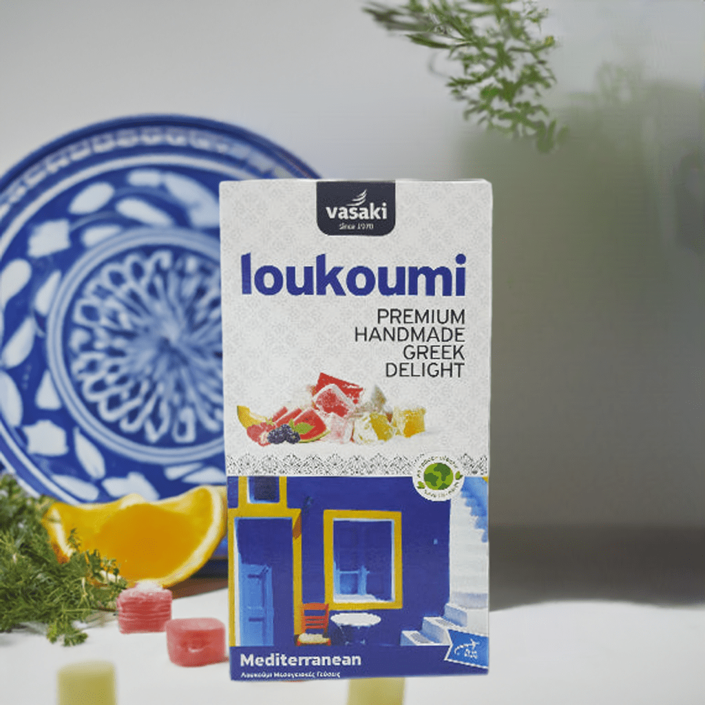 Loukoumi Mediterraner Geschmack (250g) Vasaki von Vasaki bei Araxxon - Hochwertiges griechisches Produkt. Loukoumi Mediterraner Geschmack (250g) Vasaki από Vasaki στο Araxxon - Αυθεντικό ελληνικό προϊόν.