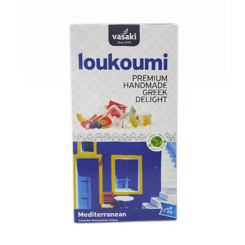 Loukoumi Mediterraner Geschmack (250g) Vasaki von Vasaki bei Araxxon  - Hochwertiges griechisches Produkt.   Loukoumi Mediterraner Geschmack (250g) Vasaki από Vasaki στο Araxxon  - Αυθεντικό ελληνικό προϊόν.