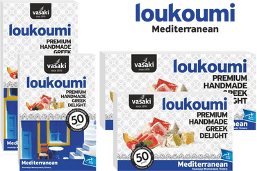 Loukoumi Mediterraner Geschmack (250g) Vasaki von Vasaki bei Araxxon  - Hochwertiges griechisches Produkt.   Loukoumi Mediterraner Geschmack (250g) Vasaki από Vasaki στο Araxxon  - Αυθεντικό ελληνικό προϊόν.