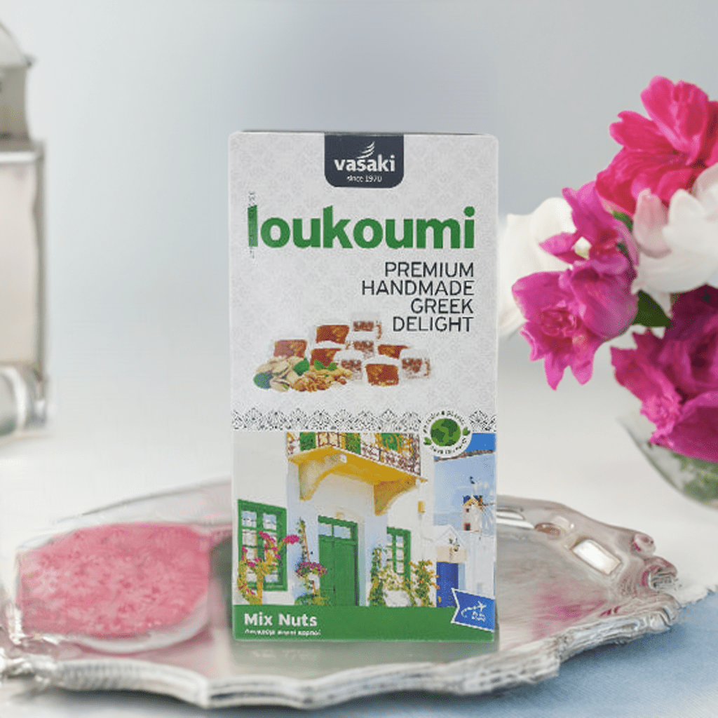 Loukoumi Nussmischung (250g) Vasaki von Vasaki bei Araxxon  - Hochwertiges griechisches Produkt.   Loukoumi Nussmischung (250g) Vasaki από Vasaki στο Araxxon  - Αυθεντικό ελληνικό προϊόν.