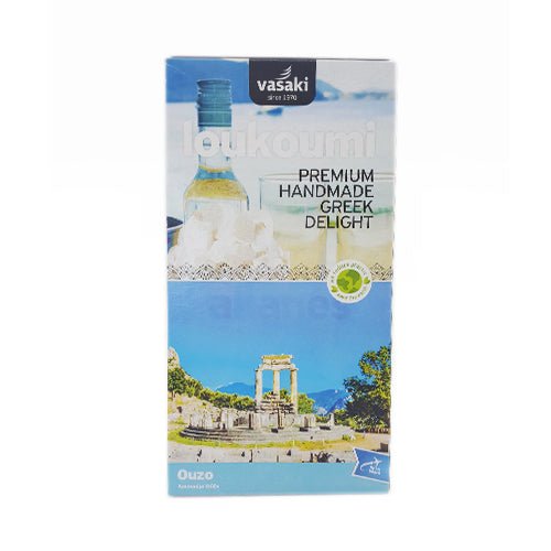 Loukoumi Ouzo Geschmack (250g) Vasaki von Vasaki bei Araxxon  - Hochwertiges griechisches Produkt.   Loukoumi Ouzo Geschmack (250g) Vasaki από Vasaki στο Araxxon  - Αυθεντικό ελληνικό προϊόν.