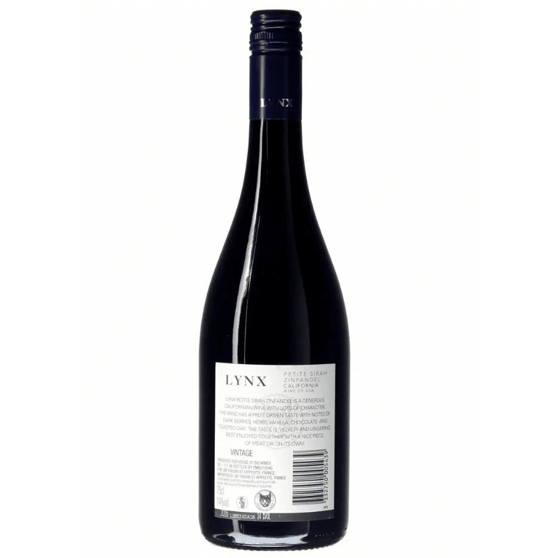 Lynx Petit Sirah & Zinfandel Rotwein (750ml) von Lynx Kalifornien bei Araxxon  - Hochwertiges griechisches Produkt.   Lynx Petit Sirah & Zinfandel Rotwein (750ml) από Lynx Kalifornien στο Araxxon  - Αυθεντικό ελληνικό προϊόν.