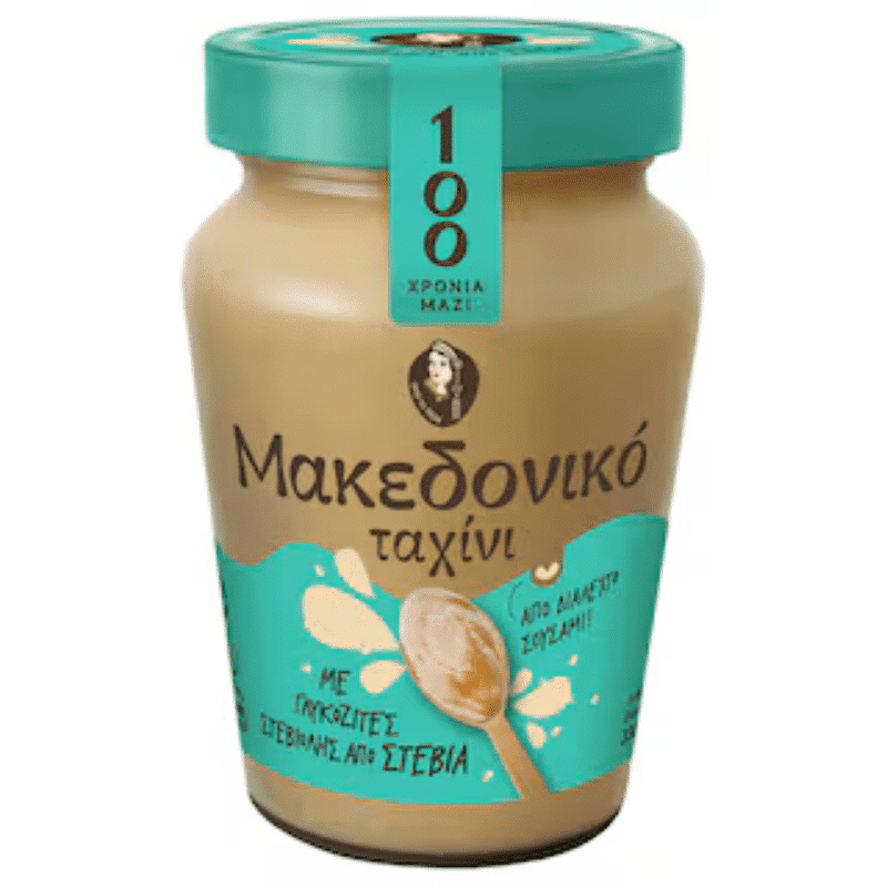 Makedoniko Tahini mit Stevia (330g) von Haitoglou bei Araxxon - Hochwertiges griechisches Produkt. Makedoniko Tahini mit Stevia (330g) από Haitoglou στο Araxxon - Αυθεντικό ελληνικό προϊόν.