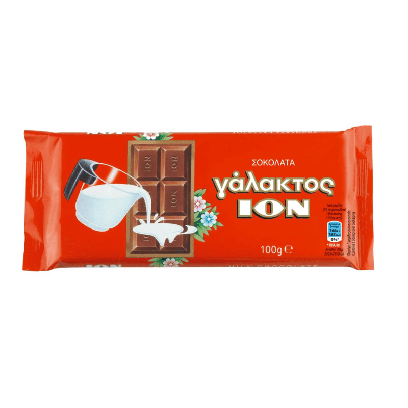 Milchschokolade (100g) Ion von ION bei Araxxon - Hochwertiges griechisches Produkt. Milchschokolade (100g) Ion από ION στο Araxxon - Αυθεντικό ελληνικό προϊόν.
