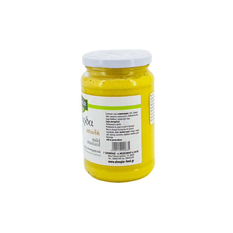 Milde Senf (360g) Almopia von Almopia bei Araxxon  - Hochwertiges griechisches Produkt.   Milde Senf (360g) Almopia από Almopia στο Araxxon  - Αυθεντικό ελληνικό προϊόν.