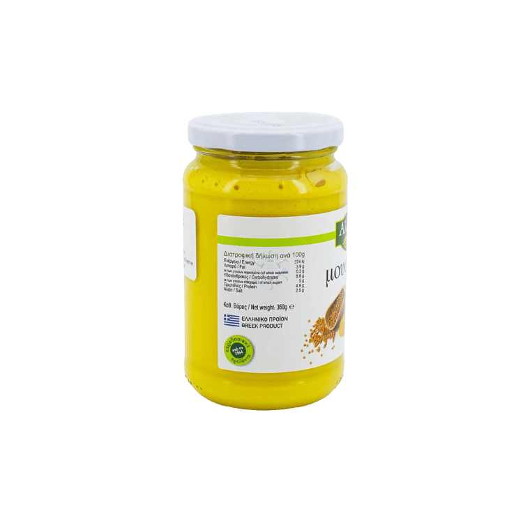 Milde Senf (360g) Almopia von Almopia bei Araxxon  - Hochwertiges griechisches Produkt.   Milde Senf (360g) Almopia από Almopia στο Araxxon  - Αυθεντικό ελληνικό προϊόν.