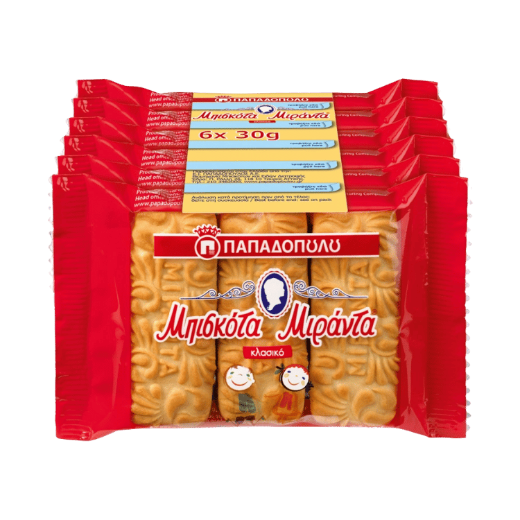 Miranda Kekse (6x30g) Papadopoulou von Papadopoulos bei Araxxon - Hochwertiges griechisches Produkt. Miranda Kekse (6x30g) Papadopoulou από Papadopoulos στο Araxxon - Αυθεντικό ελληνικό προϊόν.