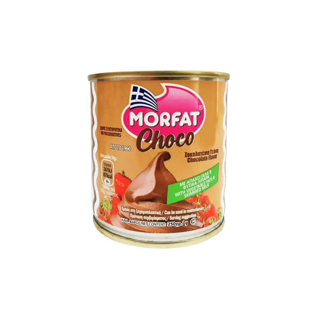 Morfat Creme Schlagsahne mit Schokolade (250g) von Morfat bei Araxxon - Hochwertiges griechisches Produkt. Morfat Creme Schlagsahne mit Schokolade (250g) από Morfat στο Araxxon - Αυθεντικό ελληνικό προϊόν.