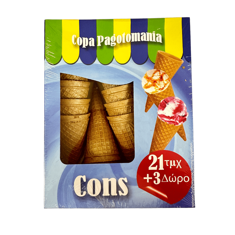 Pagotomania Chonaki Cons Eishörnchen (91g) von Copa Pagotomania bei Araxxon - Hochwertiges griechisches Produkt. Pagotomania Chonaki Cons Eishörnchen (91g) από Copa Pagotomania στο Araxxon - Αυθεντικό ελληνικό προϊόν.