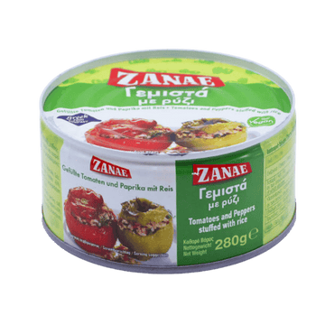 Reisgefüllte Tomaten & Paprika "Gemista" (280g) Zanae von Zanae bei Araxxon  - Hochwertiges griechisches Produkt.   Reisgefüllte Tomaten & Paprika "Gemista" (280g) Zanae από Zanae στο Araxxon  - Αυθεντικό ελληνικό προϊόν.