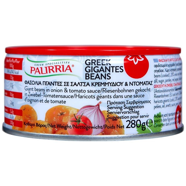 Riesenbohnen in Zwiebeln & Tomatensoße (280g) Paliria von Paliria bei Araxxon - Hochwertiges griechisches Produkt. Riesenbohnen in Zwiebeln & Tomatensoße (280g) Paliria από Paliria στο Araxxon - Αυθεντικό ελληνικό προϊόν.