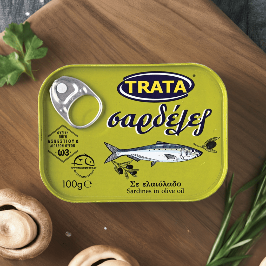 Sardinen in Olivenöl (100g) Trata von Trata bei Araxxon - Hochwertiges griechisches Produkt. Sardinen in Olivenöl (100g) Trata από Trata στο Araxxon - Αυθεντικό ελληνικό προϊόν.