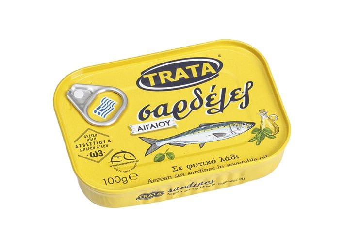 Sardinen in Pflanzenöl (100g) Trata von Trata bei Araxxon  - Hochwertiges griechisches Produkt.   Sardinen in Pflanzenöl (100g) Trata από Trata στο Araxxon  - Αυθεντικό ελληνικό προϊόν.