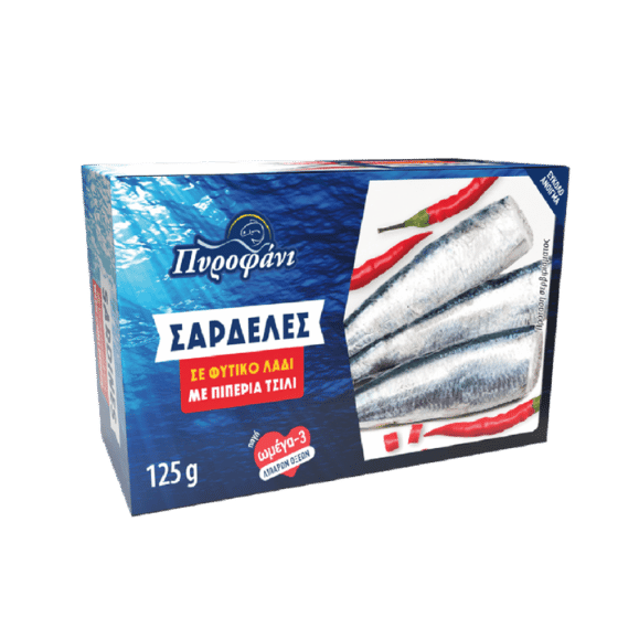 Sardinen in pikantem Pflanzenöl (125g) Pyrofani - Araxxon