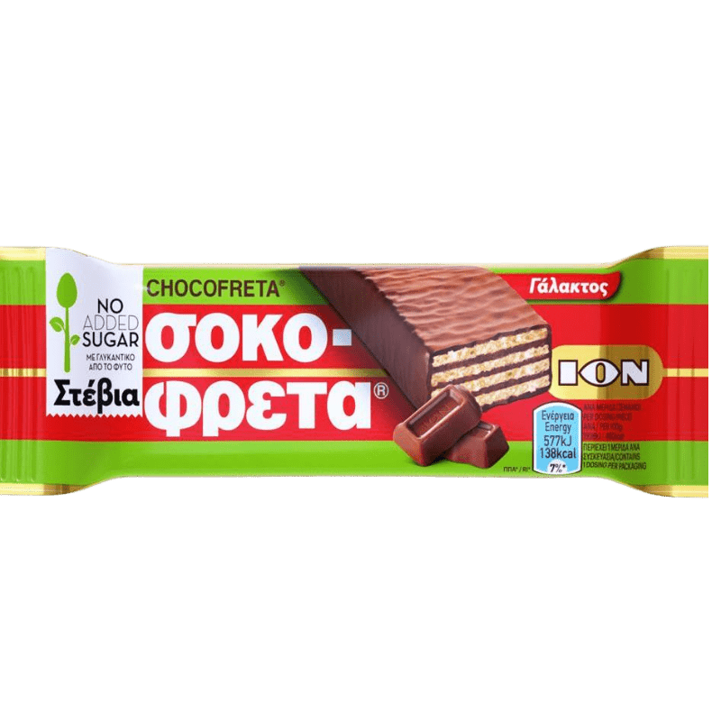 Schokofreta ohne Zucker mit Stevia (30g) ION von ION bei Araxxon - Hochwertiges griechisches Produkt. Schokofreta ohne Zucker mit Stevia (30g) ION από ION στο Araxxon - Αυθεντικό ελληνικό προϊόν.