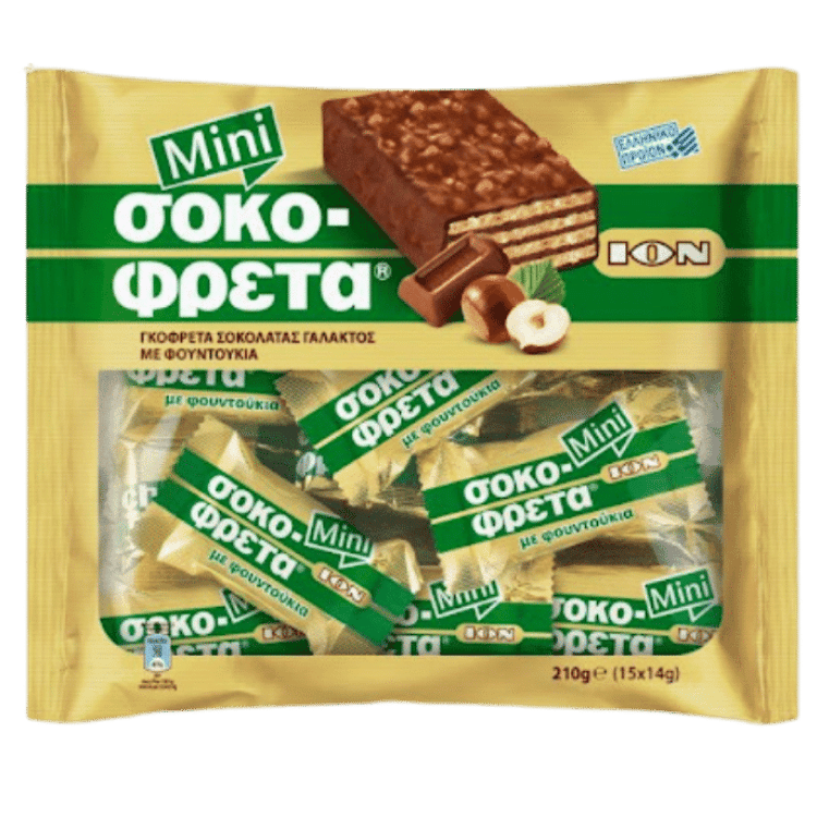 Schokofretinia MINI Haselnuss (210g) ION von ION bei Araxxon - Hochwertiges griechisches Produkt. Schokofretinia MINI Haselnuss (210g) ION από ION στο Araxxon - Αυθεντικό ελληνικό προϊόν.