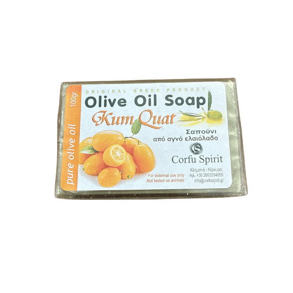 Seife aus reinem Olivenöl & Kumquat (100g) Corfu Spirit von Corfu Spirit bei Araxxon - Hochwertiges griechisches Produkt. Seife aus reinem Olivenöl & Kumquat (100g) Corfu Spirit από Corfu Spirit στο Araxxon - Αυθεντικό ελληνικό προϊόν.