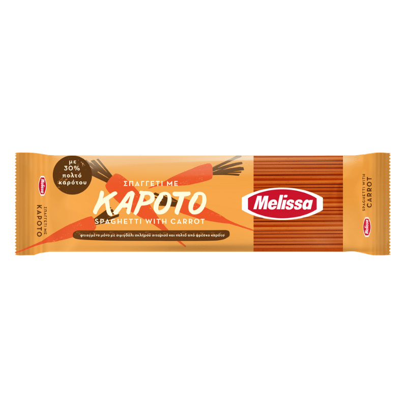 Spaghetti mit Karotte (400g) Melissa von Melissa bei Araxxon  - Hochwertiges griechisches Produkt.   Spaghetti mit Karotte (400g) Melissa από Melissa στο Araxxon  - Αυθεντικό ελληνικό προϊόν.