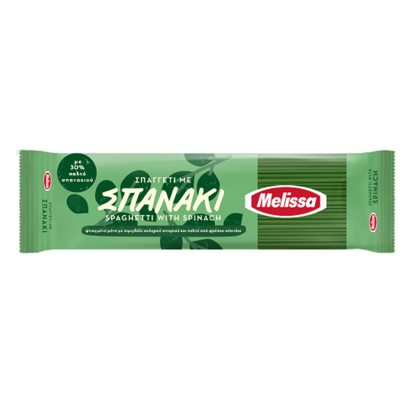 Spaghetti mit Spinat (400g) Melissa von Melissa bei Araxxon  - Hochwertiges griechisches Produkt.   Spaghetti mit Spinat (400g) Melissa από Melissa στο Araxxon  - Αυθεντικό ελληνικό προϊόν.