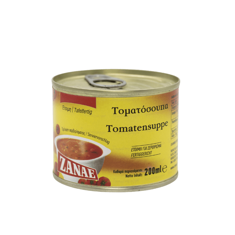 Tomatensuppe (200ml) Zanae von Zanae bei Araxxon  - Hochwertiges griechisches Produkt.   Tomatensuppe (200ml) Zanae από Zanae στο Araxxon  - Αυθεντικό ελληνικό προϊόν.