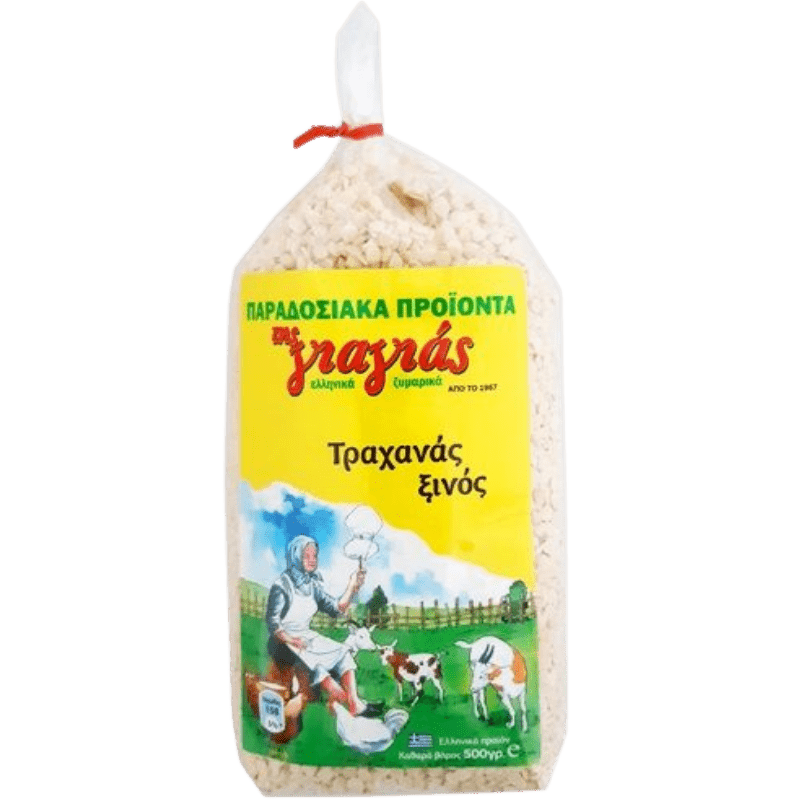 Trahanas Sauer Xinos (500g) Tis Giagias von Tis Giagias bei Araxxon  - Hochwertiges griechisches Produkt.   Trahanas Sauer Xinos (500g) Tis Giagias από Tis Giagias στο Araxxon  - Αυθεντικό ελληνικό προϊόν.