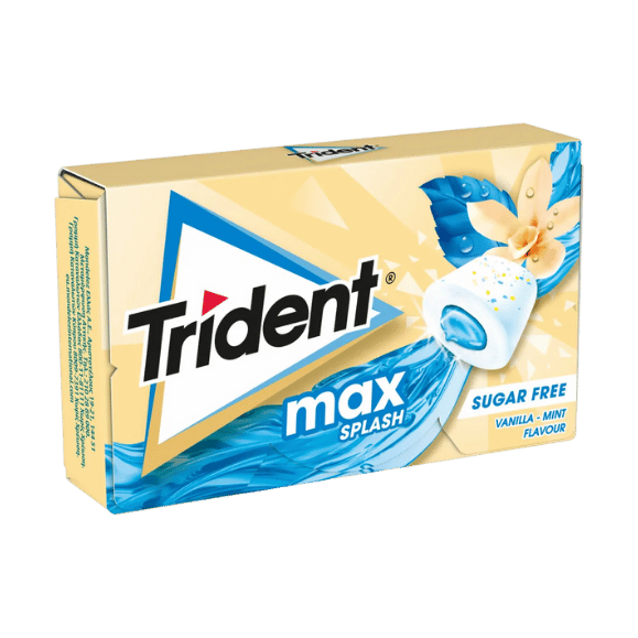 Trident Max Splash Minze Vanille Kaugummi Zuckerfrei (22g) - Araxxon