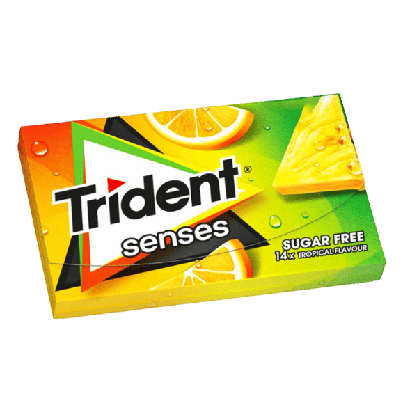 Trident Senses Tropical Kaugummi Zuckerfrei (27g) - Araxxon