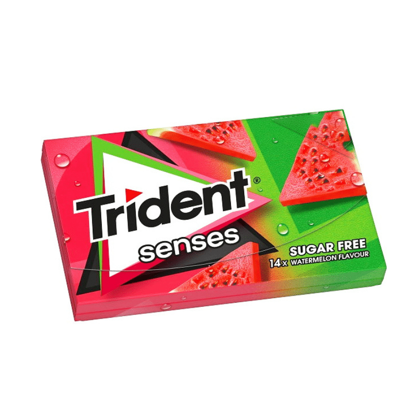 Trident Senses Wassermelone Kaugummi Zuckerfrei (27g) von Trident bei Araxxon - Hochwertiges griechisches Produkt. Trident Senses Wassermelone Kaugummi Zuckerfrei (27g) από Trident στο Araxxon - Αυθεντικό ελληνικό προϊόν.