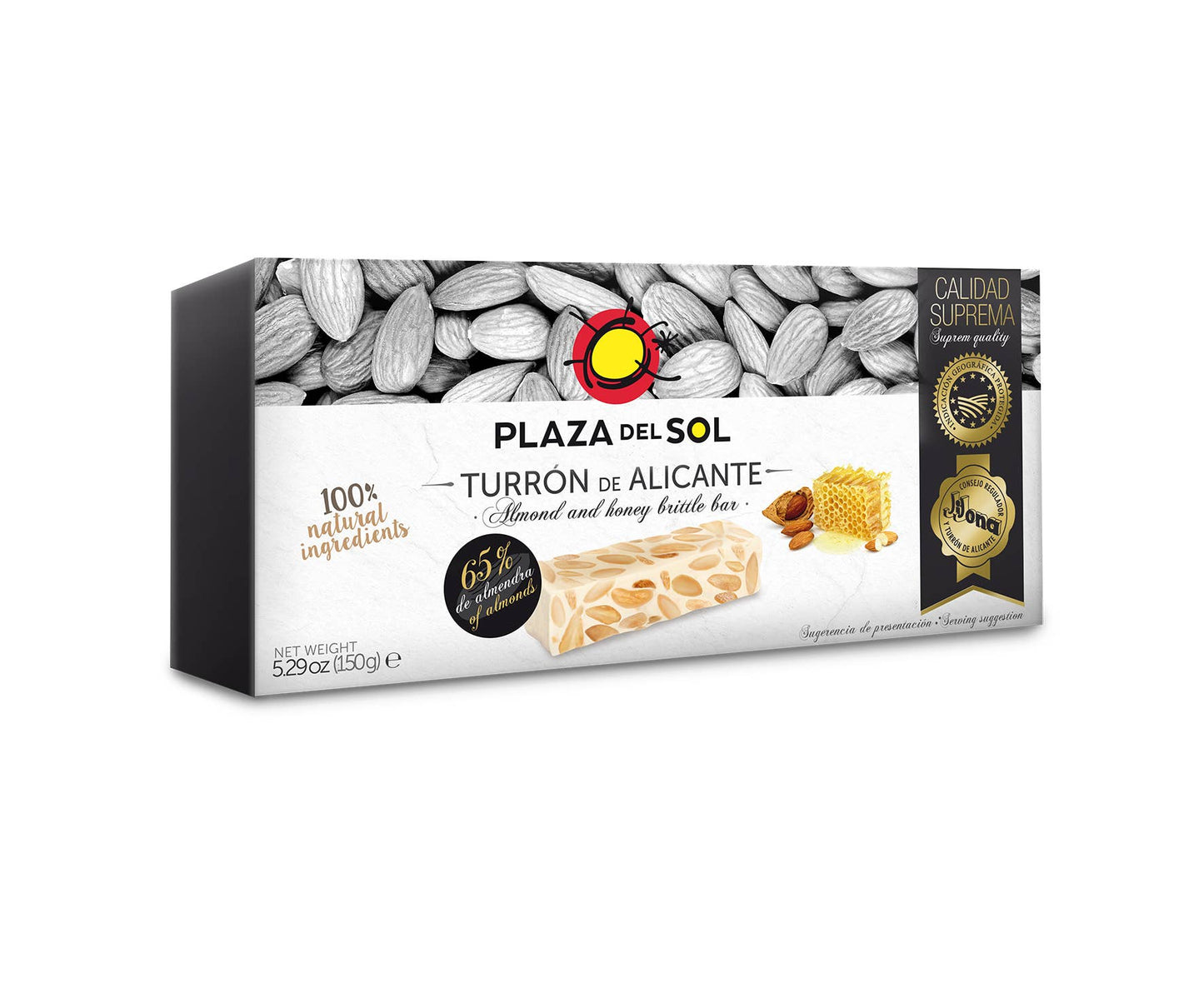 Turrón de Alicante (Mandel - und Honig - Nougat) (150g) Plaza del Sol - Araxxon