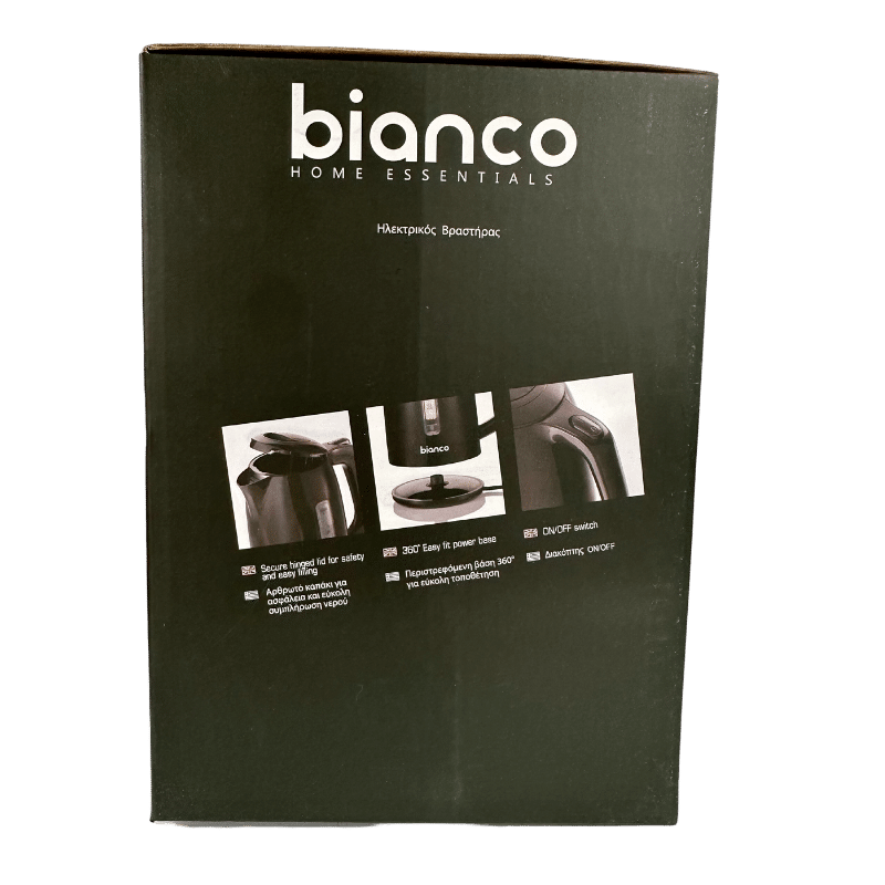 Wasserkocher Schwarz 2200W Bianco von Bianco bei Araxxon - Hochwertiges griechisches Produkt. Wasserkocher Schwarz 2200W Bianco από Bianco στο Araxxon - Αυθεντικό ελληνικό προϊόν.