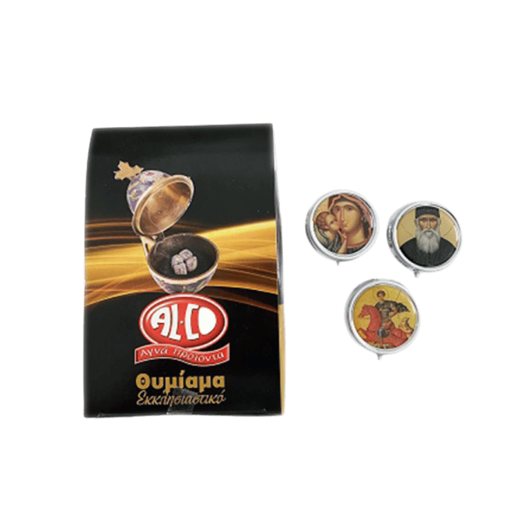 Weihrauch mit Heiligenmotiven (7g) Alco von Alco bei Araxxon - Hochwertiges griechisches Produkt. Weihrauch mit Heiligenmotiven (7g) Alco από Alco στο Araxxon - Αυθεντικό ελληνικό προϊόν.