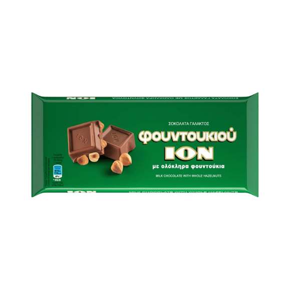 Haselnuss-Schokolade (200g) ION von ION bei Araxxon  - Hochwertiges griechisches Produkt.   Haselnuss-Schokolade (200g) ION από ION στο Araxxon  - Αυθεντικό ελληνικό προϊόν.  