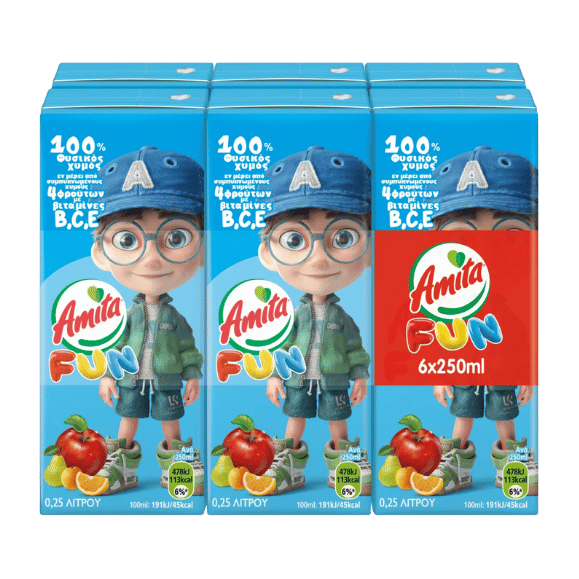 Amita Fun Blauer Saft (6x250ml) Multipack - Araxxon